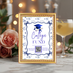 Blue Coquette Graduation Table Signs Bundle, Senior Grad Favor sign, College Fund Sign, Food Sign, Graduates Party Decor Printable Template