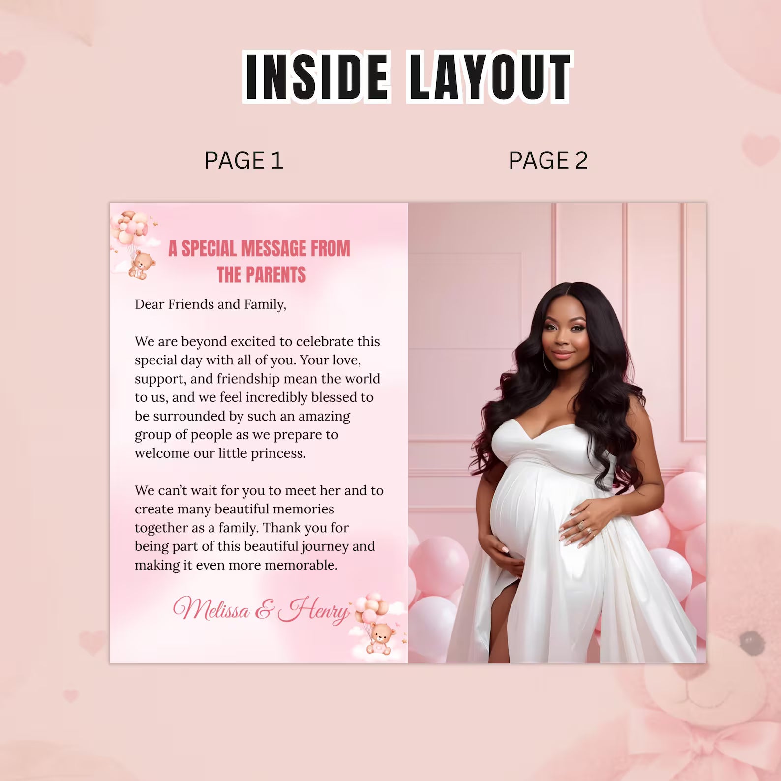 Pink Baby Shower Activity Booklet, Baby Shower Games Bundle Teddy Bear Themed, Magazine Style with photo Printable Party Decor Template