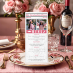 Pink Graduation Newspaper Menu, Senior Grad Dinner Party Menu Template, Class of 2026 Brunch Menu, Nurse Menu Card, Printable Template