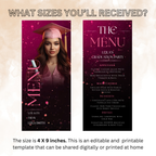 Pink Graduation Dinner Menu Template with Photo, Senior Grad Brunch Menu Card, Class of 2026 Party Menu for Her, Canva Printable