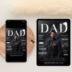 Father’s Day Invitation Magazine Style with Photo, Suit and Tie Dad Party Invite, Brunch or Dinner Invite, Canva Printable Digital Template
