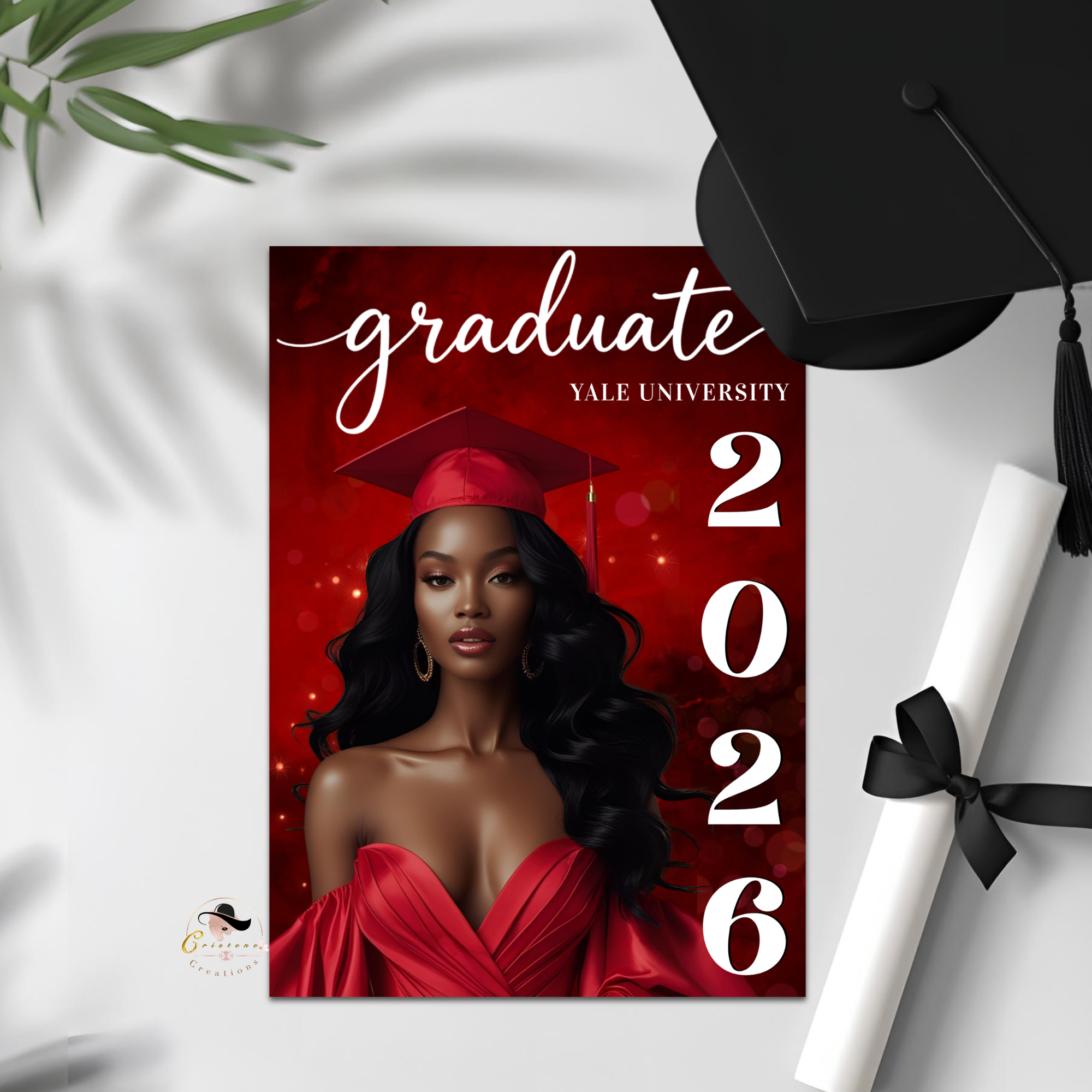 Red Senior Graduation Invitation, High School Grad with photo invite, Class 2026 Boy Girl Graduates Flyer Card, Digital Printable Template