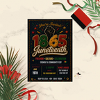 Juneteenth BBQ Party Invitation, June 19th Emancipation Day Black Freedom Celebration, 1865 Invite, Cookout Invite, Printable Canva Template