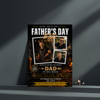 Father’s Day BBQ Party Invitation with photo, Dad Barbecue Cookout Invite, Grill Summer Invite, Black Gold Printable Editable Canva Template