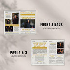 Graduation Announcement Newspaper Template with Photo, Class of 2026 for Boys and Girls, Senior Grad Invite, Gold Editable Printable Canva