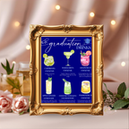 Blue Graduation Drink Sign Template, Signature Drinks Menu, Class of 2026 Bar Menu, Grad Drink Station, Editable Canva Digital Printable