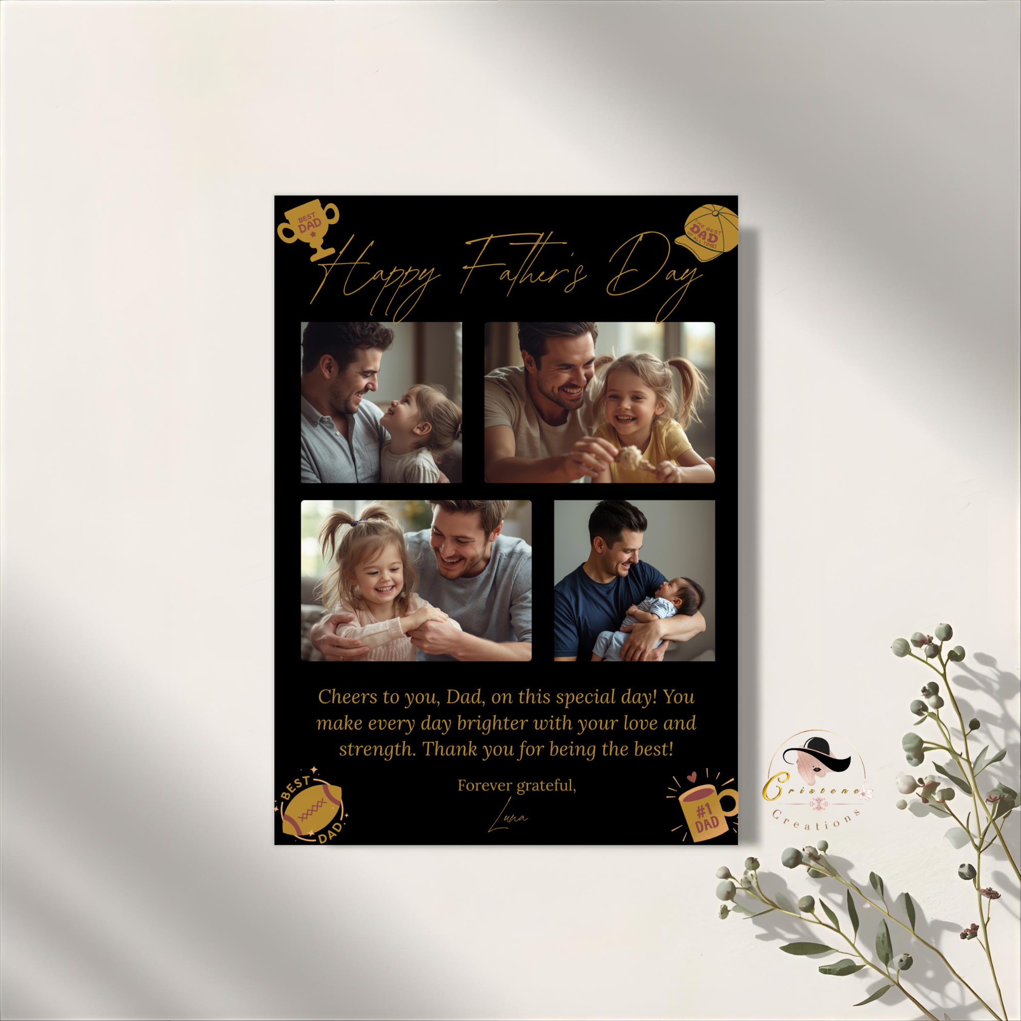 Father’s Day Photo Card Template, Editable DAD Greeting Card, Letter To Dad, Father Appreciation Card, Printable Digital Download