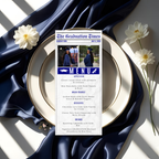 Blue Graduation Newspaper Menu Template, Senior Grad Party Menu Class of 2026 Dinner Menu Printable for Him and Her, Editable Printable Card