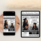 Newspaper Nurse Graduation Announcement Invitation, RN Pinning Ceremony with photo invite, LPN Nursing Graduates, 2026 BSN Flyer Template