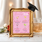 Graduation Drink Sign Template, Signature Drinks Bar Menu, Class of 2026 High School College Grad Party Menu, Editable Canva Printable