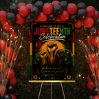 Juneteenth Welcome Sign, June 19th Black Freedom Day Party Poster Sign, BBQ Cookout Sign, Emancipation Day Sign, Printable Canva Template