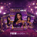 Purple Gold Prom Send Off Party Invitation, Prom Queen with photo invite, Girls Prom Night Flyer, Magazine Cover, Digital Printable Template