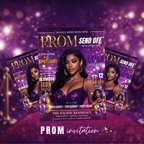 Purple Gold Prom Send Off Party Invitation, Prom Queen with photo invite, Girls Prom Night Flyer, Magazine Cover, Digital Printable Template