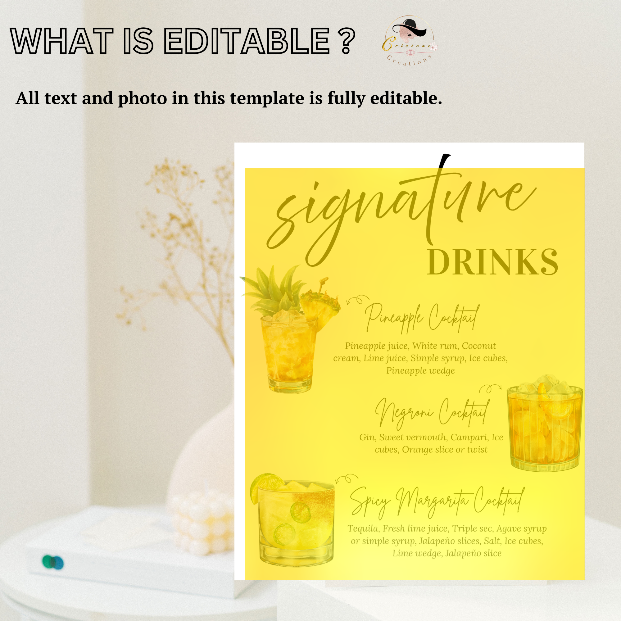 Birthday Drink Menu Template, Signature Drinks Sign, Milestone Birthday Retirement Party Cocktail Menu, Canva Digital Printable