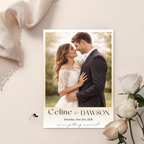 White Gold Wedding Save the Date Template with Photo Invitation, Save Date Party Invite, Engagement Card Invite, Digital Printable Template