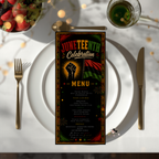 Juneteenth Menu Template, June 19th Black Freedom Day BBQ Cookout Party Menu, Jubilee Day Menu Card, Printable Digital Canva Template