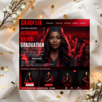 Graduation Invitation with Photo Movie Theme, Red Streaming Style Grad Party Invite, Class of 2026 Flyer, Editable Canva Printable Template