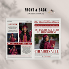 Graduation Newspaper Template with Photo, Class of 2026 Grad Announcement for Him and Her, Maroon Red Editable Canva Printable Invitation