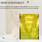 Black Silver Fathers Day Welcome Sign with Photo, Tuxedo Gentleman Party Sign, Birthday Retirement Sign, Dad Poster Sign, Printable Template
