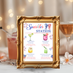 4th of July Signature Drinks Bar Menu Sign, Patriotic Red White Blue, Fourth of July Cocktails Sign Printable Canva Template