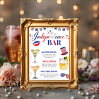 4th of July Drink Menu Sign, Patriotic Signature Drinks Bar Menu, Red White Blue Independence Day Cocktails Sign, Printable Canva Template