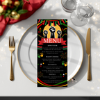 Black Freedom Day Menu Template, Juneteenth Cookout BBQ Party Menu Card, Independence Day Menu, Editable Canva Printable