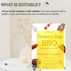 Fathers Day BBQ Party Invitation, Dad Barbecue Invite, Father's Day Brunch Celebration, Dad Flyer Card, Digital Printable Template