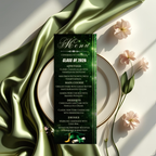 Green Graduation Dinner Menu with Photo, Class of 2026 Menu Card, Elegant Grad Brunch Menu Template, Girl Boy Menu, Editable Canva Printable