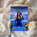 Blue Prom Send Off Party Invitation, Prom Queen with photo invite, Girls Prom Night Flyer, High School Prom Card, Digital Printable Template
