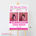 Nurse Graduation Welcome Sign Newspaper Style with Photo, RN BSN LPN Pinning Ceremony Party, Nursing Poster Sign, Editable Canva Template