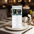 Senior Graduation Newspaper Menu with Photo, Green Class of 2026 Dinner Party Menu For Him and Her, Grad Brunch Menu Card Printable Template