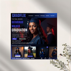 Movie Theme Graduation Invitation with Photo, Blue Streaming Style Grad Announcement Invite, Class of 2026 Flyer, Digital Printable Template