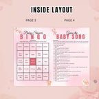 Pink Baby Shower Activity Booklet, Baby Shower Games Bundle Teddy Bear Themed, Magazine Style with photo Printable Party Decor Template