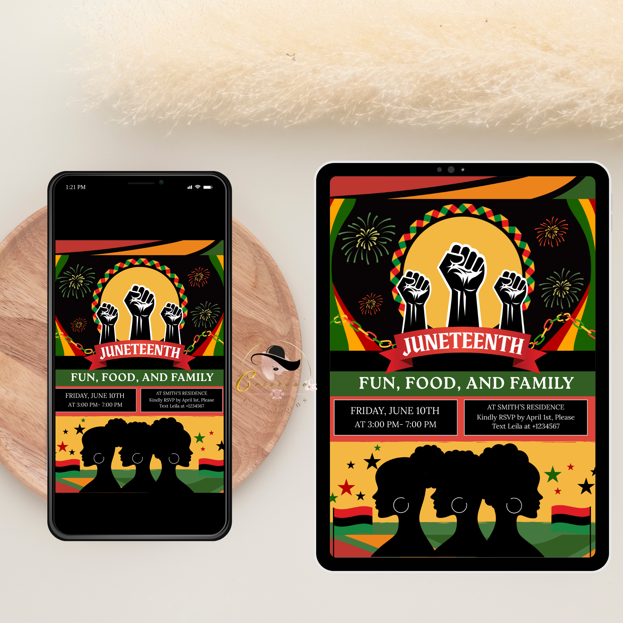 Juneteenth Invitation, Independence Day, Black Freedom Celebration Flyer Card, BBQ Party Invite, Cookout Invite, Digital Printable Template
