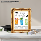 Graduation Signature Drink Menu, Grad Bar Sign Template, Class of 2026 Party Drinks Station , Digital Printable Canva