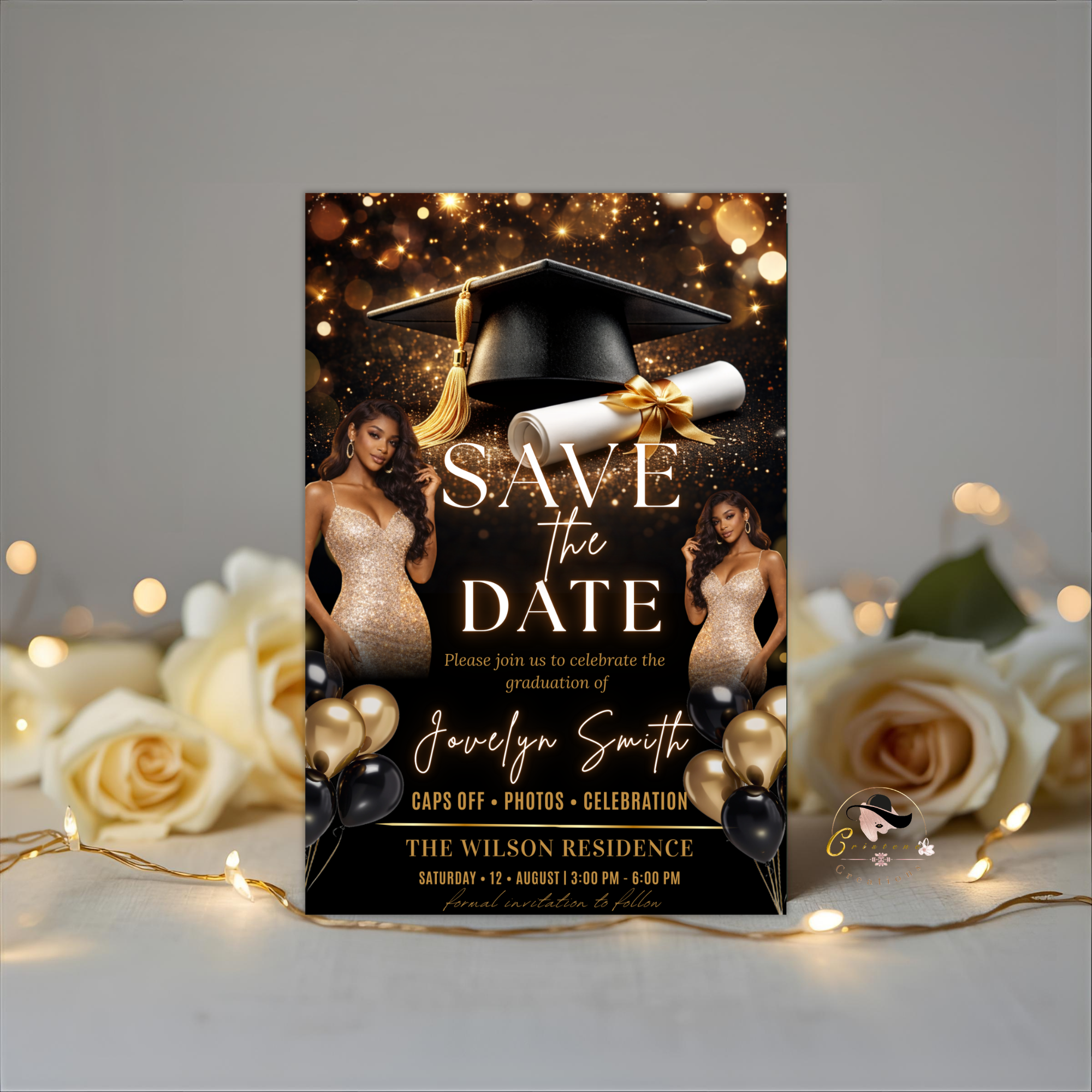 Save The Date Graduation Invitation, High School Grad Announcement Card with photo invite, Class of 2026 Flyer, Digital Printable Template