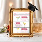 Graduation Bar Menu Template, Signature Drinks Soda Station Sign, High School College Grad Party Drinks, Refreshment Menu, Canva Printable