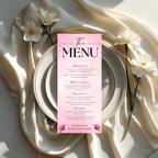 Nurse Graduation Menu Template with Photo, Pink RN BSN LPN Menu Card, Pinning Ceremony Party Menu, Dinner Menu, Editable Canva Printable