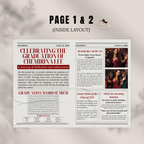 Graduation Newspaper Template with Photo, Class of 2026 Grad Announcement for Him and Her, Maroon Red Editable Canva Printable Invitation