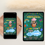 Pre K Graduation Invite with Photo, Preschool Grad Invitation, Kindergarten Class of 2026 Kids Party Invite, Canva Printable Template