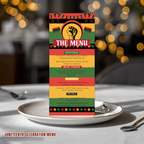 Juneteenth Menu Card Template, Black Freedom Celebration BBQ Cookout Menu, Independence Day Menu, Editable Canva Printable