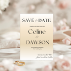 White Gold Wedding Save the Date Template with Photo Invitation, Save Date Party Invite, Engagement Card Invite, Digital Printable Template