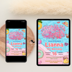 Pool Birthday Party Invitation for Girl, Splish Splash Invite, Summer Beach Kids Invite, Tropical Aloha Luau Invite, Printable Template