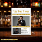 Fathers Day Invitation Newspaper Style with Photo, Dad Party Invite, Dinner Invite Editable Canva Template Printable Celebration Flyer Card