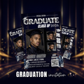Boy Graduation Invitation, Senior Grad Party with photos invite, Male College High school Graduates Announcement, Blue Silver Flyer Template