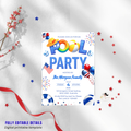 4th of July Pool Party Invitation, Independence Day BBQ Cookout Invite, Summer Pool Party, Fourth of July, Patriotic Editable Canva Template