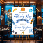 Fathers Day Welcome Sign, Dad Party Poster Sign, Brunch Dinner Drinks Celebration, Welcome Board Sign, Editable Canva Printable Template
