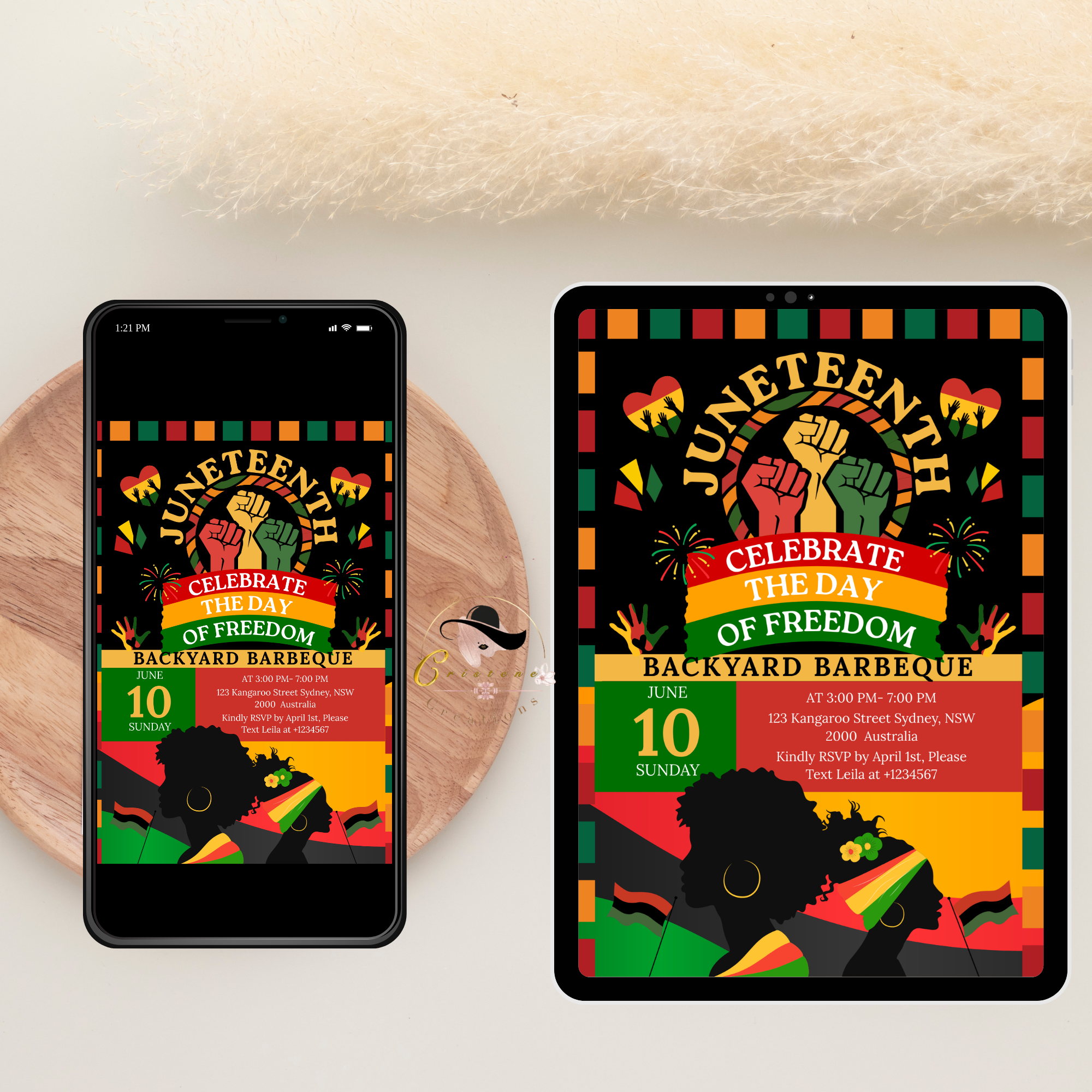 Juneteenth Invitation, Independence Day, Black Freedom Celebration Flyer Card, BBQ Party Invite, Cookout Invite, Digital Printable Template