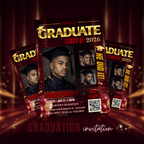 Boy Graduation Invitation, Senior Grad Party with photos invite, Male College High school Graduates Announcement, Maroon Gold Flyer Template