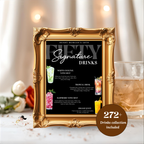 50th Birthday Signature Drink Sign, Editable Drink Menu Template, Milestone Birthday Bar Menu, Retirement Party Drinks, Canva Printable